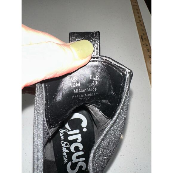 Circus by Sam Edelman Pull on Booties Black Snakeskin 10M Square Toe chunky heel - Picture 6 of 10